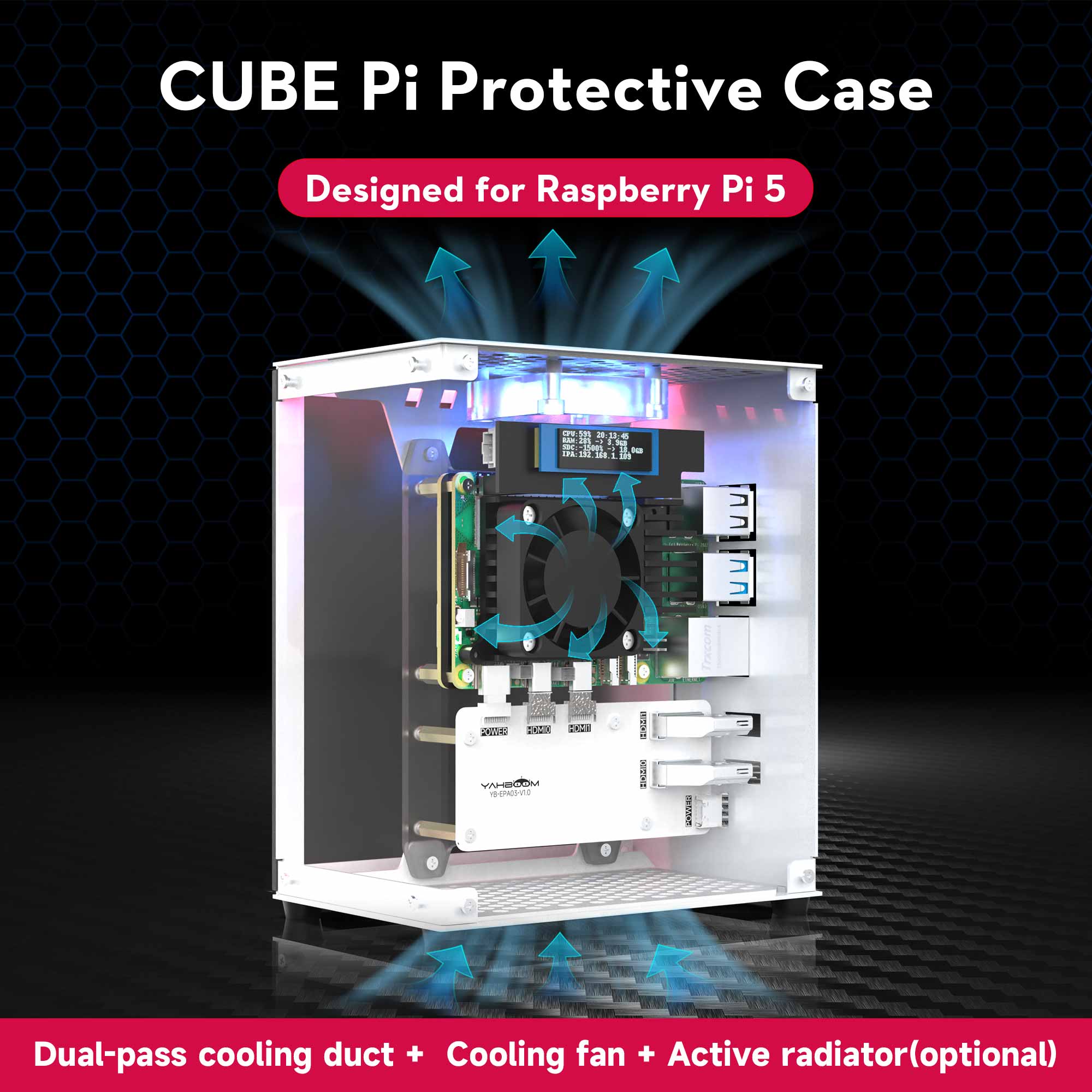 Pi 5 Case - Raspberry Pi Kit pelindung casing 5,