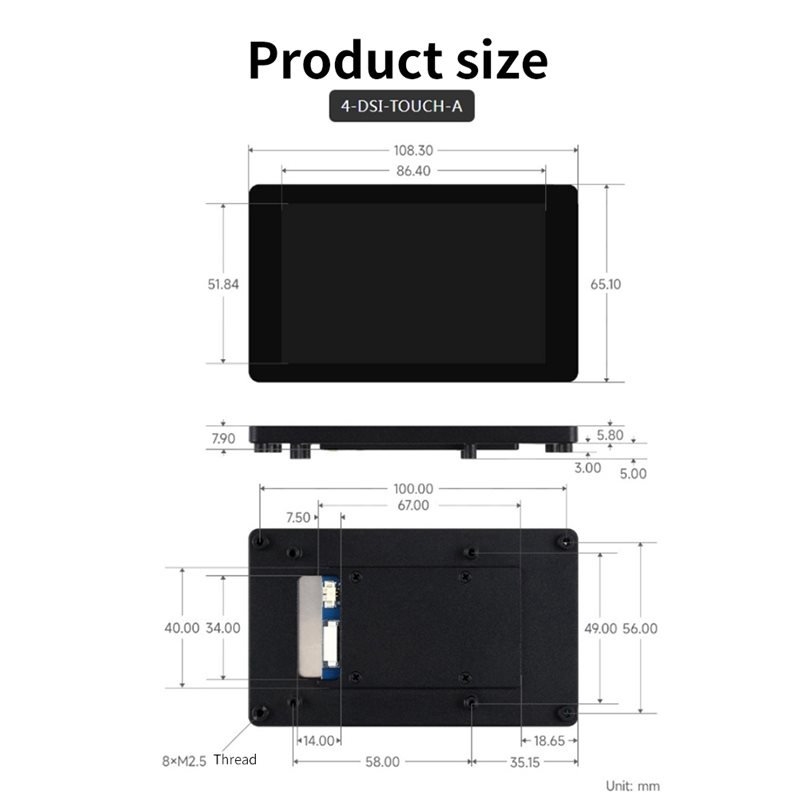 Layar A33T-DSI 4 Inci LCD deng - Raspberry Pi 4 ulasan dan harga