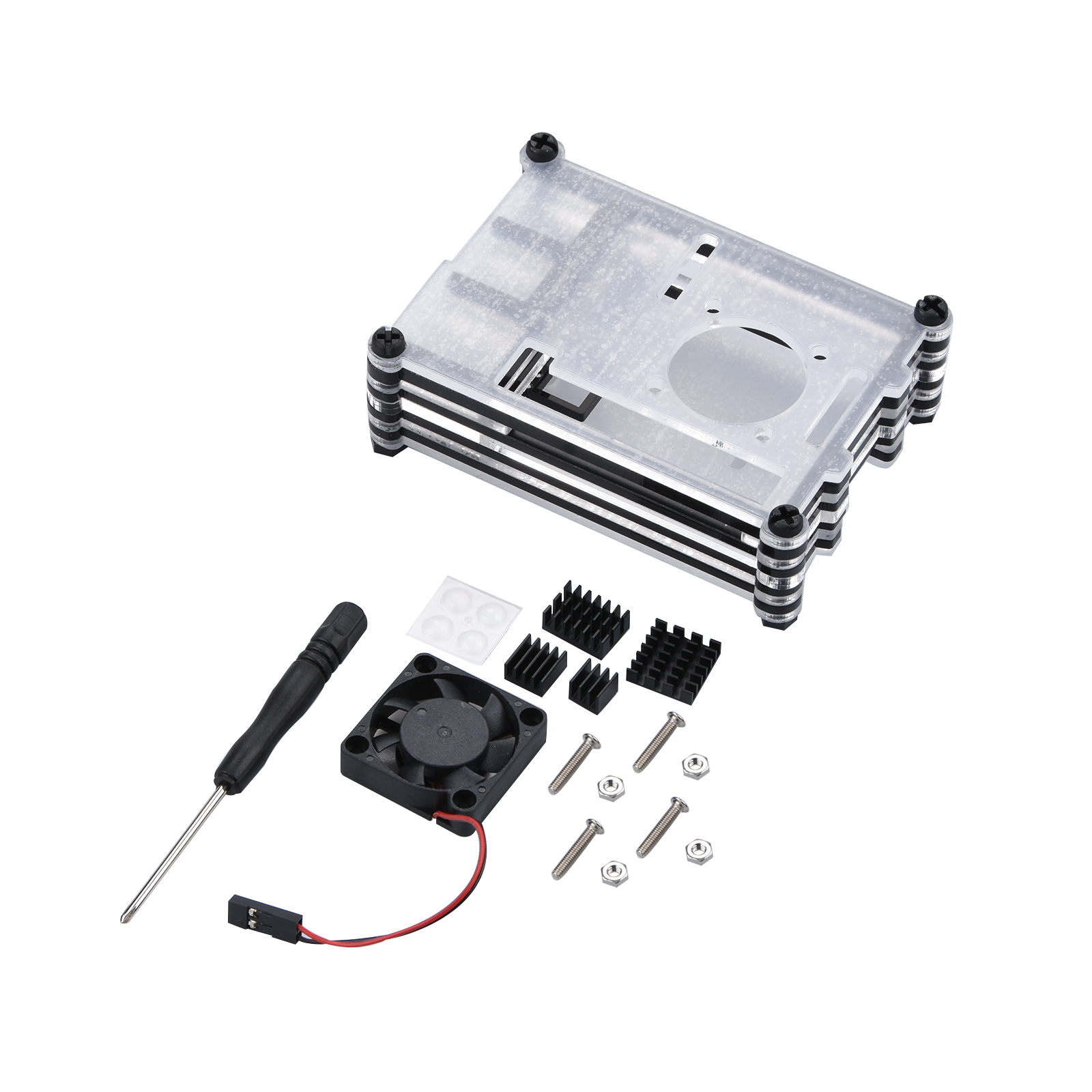 Casing 9 Lapisan Transparan de - Pi 4 Case ulasan dan harga