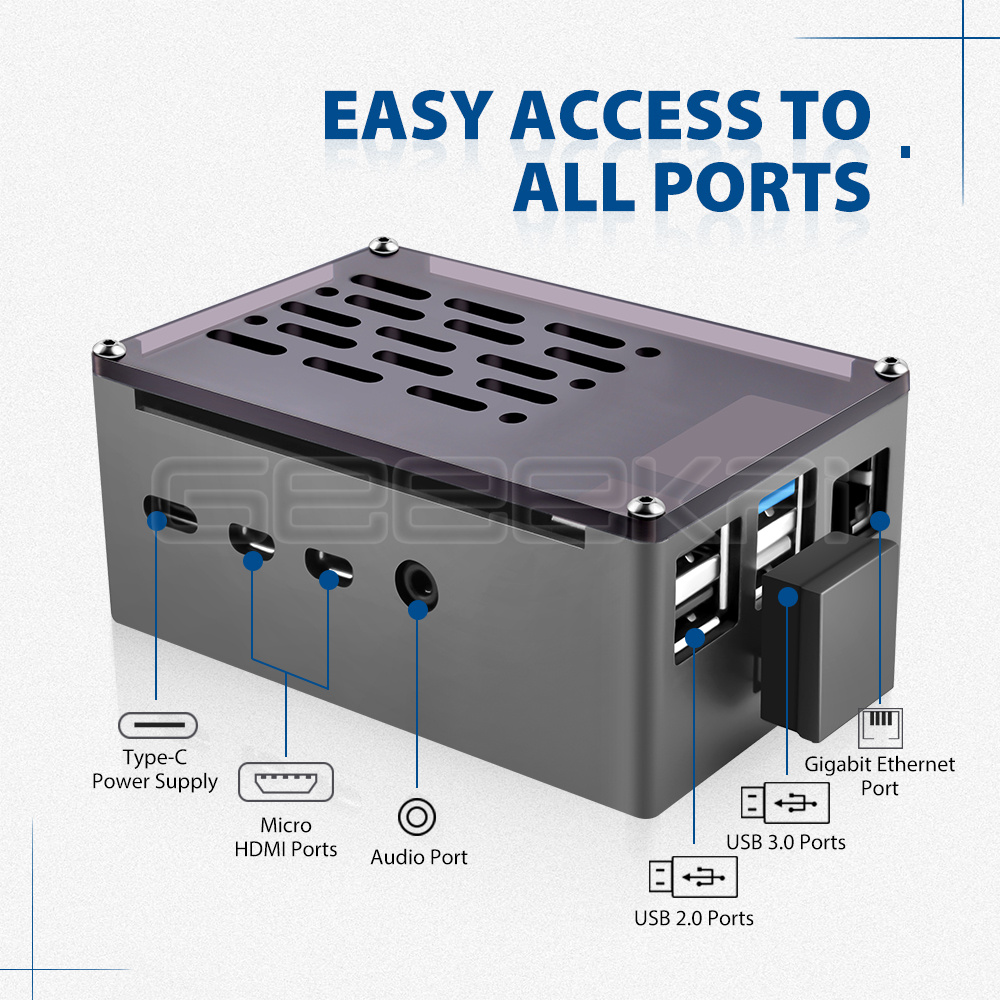 Geeekki Cangkang Hitam Casing  - Pi Power Supply ulasan dan harga
